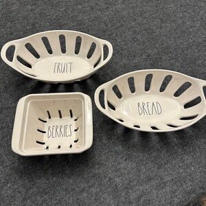 Rae Dunn Set of 3. Fruit and Bread containers. Berry container.